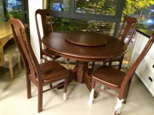 Bộ bàn ghế gỗ cao su 1,2m