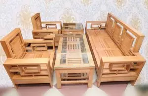 Salon gỗ sồi màu nhạt