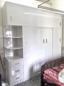 Tủ áo  nhựa  trắng có kệ