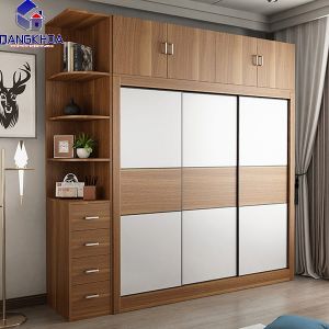 Tủ áo lùa có kệ vàng trắng